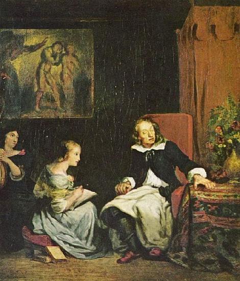 Eugene Delacroix Milton diktiert seinen Tochtern das oil painting image